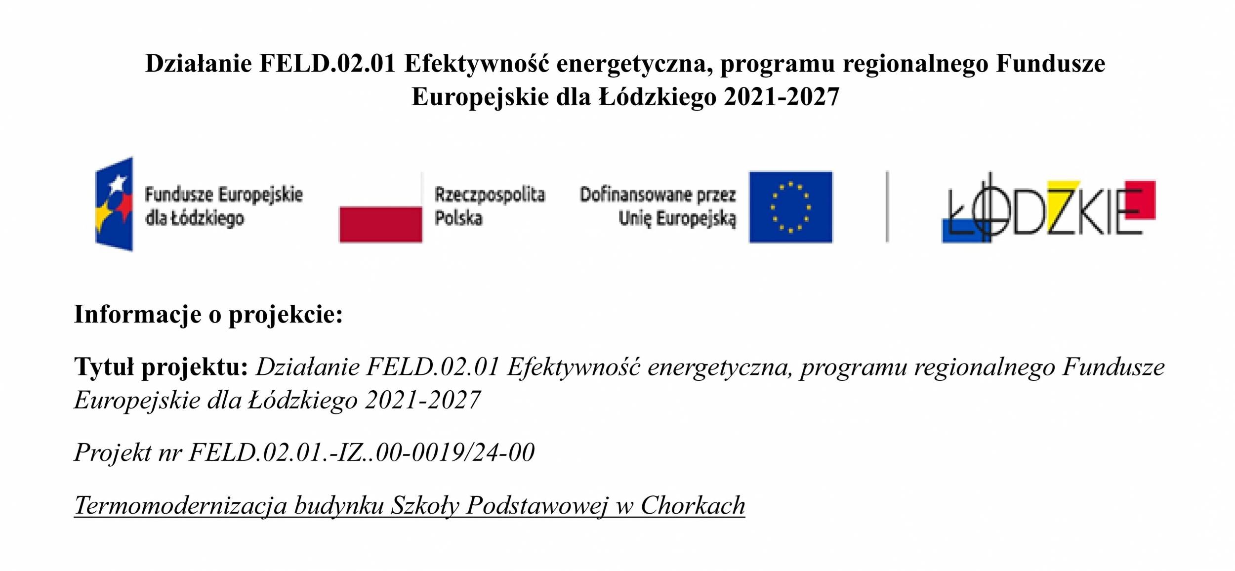 Działanie FELD.02.01 Efektywność energetyczna, programu regionalnego Fundusze Europejskie dla Łódzkiego 2021-2027