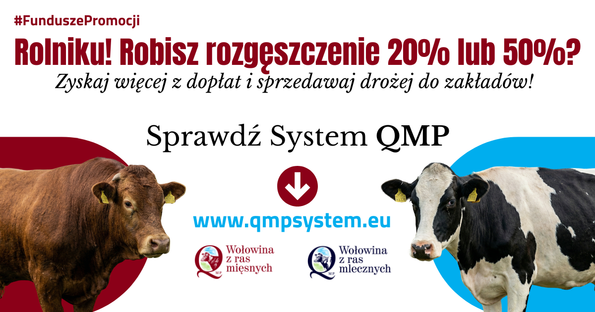 Ekoschemat „Dobrostan zwierząt”
Dodatkowe pieniądze dla hodowców z QMP – tylko do 15 maja!